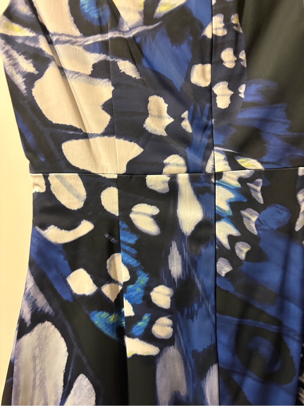 Karen Millen Monarch Butterfly Print Blue & Black Printed Sheath Dress - Picture 9 of 12